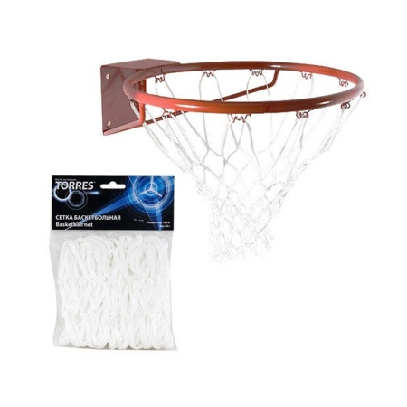 Купить Сетка баскетбольная Torres, нить 4 мм, белая в Магасе 
